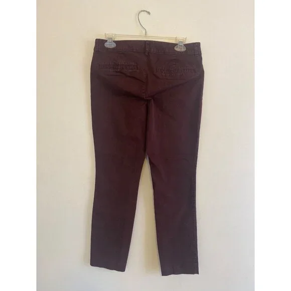 Old Navy Pixie Mid-Rise Burgundy Ankle Pants Women’s Size 8 - Picture 4 of 6